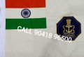 Nylon Polyester Square Black Embroidered indian navy flag