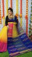 Unstitched ladies multicolor handloom cotton silk saree
