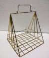 AR INDUSTRIES Square Iron Golden metal hamper basket