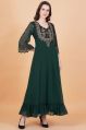 Dark Green Zardosi Hand Work Full Length Dress