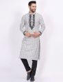 Mens Check Printed Kurta