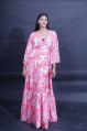 Pink Floral Printed Full Length Gown