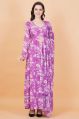 Purple Floral Printed Georgette Dress
