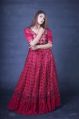 Red Full Length Party Wear Gown
