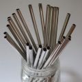 Plain Silver stainless steel straw
