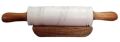 18x2 Inch Two Line White Marble Rolling Pin