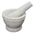 4x3 Inch White Marble Mortar & Pestle