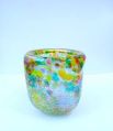 Multicolor antique glass flower vase