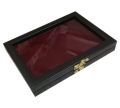 Polished Rectangular Black And Maroon designer wooden jewellery box
