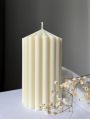 Soy wax White & Brown 5 Inches Ripped pillar candles