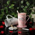 Polished ceramic mr mrs couples coffee mug