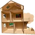 MDF Wooden Brown wooden 3d puzzle doll house