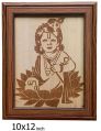 Brown Rectangular wooden laddu gopal photo frame