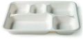 5 Compartment Bagasse White Rectangular Tray