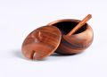 Wooden Bowl with lids and spoons
