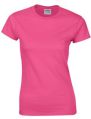 Pink Cotton Half Sleeves Ladies Plain Round Neck tshirt