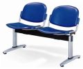 Plastic Rectangular Blue Plain 2 seater chair