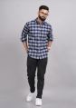 Mens Woolen Blue Check Shirt