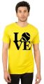 Mens Yellow Printed T-Shirt