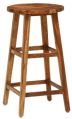 Brown polished wooden bar stool