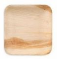 Light Brown Plain 6 inch square areca leaf plate