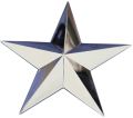 Polished Silver chrome star badges