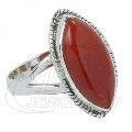 925 Sterling Silver Ring in Red Onyx