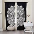 RAJASTHAN FASHIONS Cotton indian mandala black ombre print home decorative window curtain