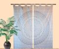 Indian Mandala White Ombre Print Home Decorative Window Curtain