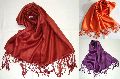 Satin weave pure silk shawl and scarf in wide range of colors