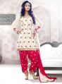 Off White Embroidered Un-stitched Patiyala Suit