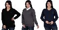 Elegance Cut Cotton Women's V-neck Sweater
