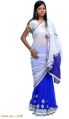 Blue  and White Shiffon  saree