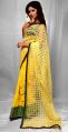 Yellow Traditional Bua with Fancy Net Saree