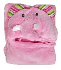 Carters Baby Hooded Mink Blanket Elephant Style - Pink
