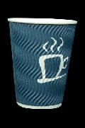 Disposable Blue Ripple Paper Cups