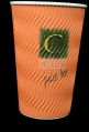 Disposable Orange Ripple Paper Cups