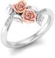 White Gold Elegant Fancy Rose Diamond Ring