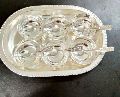 Silver Coated Tray With Six Bowls