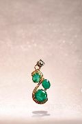 Lovely Silver Plated Green Tourmaline Stones Pendant