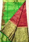 kanchipuram gadwal silk sarees with contrast blouse