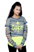 Girls Stylish Full Sleeves Top With Inner