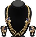 Sukkhi Gleaming Peacock Four Strings Gold Plated Necklace Set