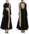 Fantastic Black Net & Raw Silk Anarkali Suit