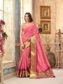 Splendid Hot Pink Tussar Silk Saree