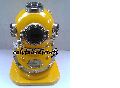 U.S Navy YELLOW Diving Helmet Mark V W/ base Deep sea Scuba