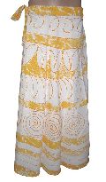 Batik Print Long Wrap Skirt