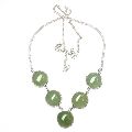 Green Aventurine Gem Stone 925 Sterling Silver Necklace