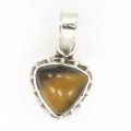 Heart Shape Tiger Eye Gemstone 925 Sterling Original Silver Pendant