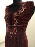 Chikankari Suit with Parsi Hand Embroidered Neckline